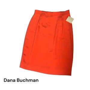 Dana Buchman Silk Skirt straight pencil style lined SZ 14 designer classic NWT